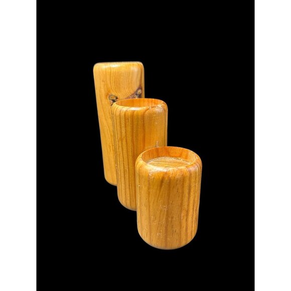 Vintage Myrtle-wood Mid-Century 3 Tapered Candle Holder Hand Turned Oregon? MCM - Picture 2 of 12